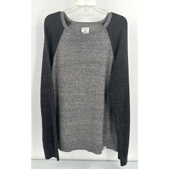 LUCKY BRAND CREWNECK SWEATER Men's‎ Size XL 2 Tone Heathered Grey - Picture 1 of 4